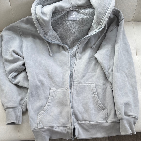 Aritzia Sweaters - Cozy Light Blue Zip-Up Hoodie